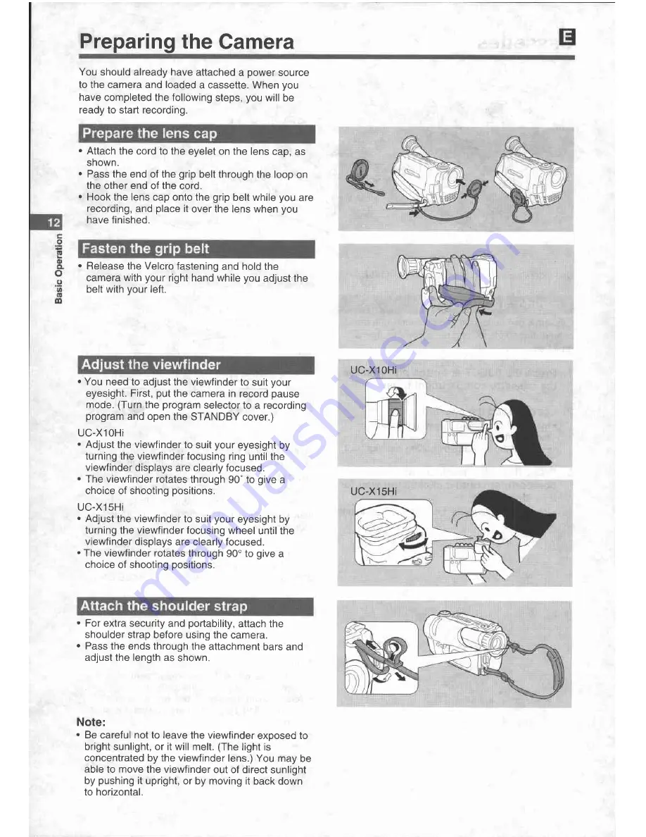 Canon UC X 15 Hi Instruction Manual Download Page 12