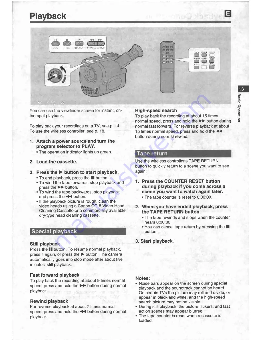 Canon UC X 15 Hi Instruction Manual Download Page 13