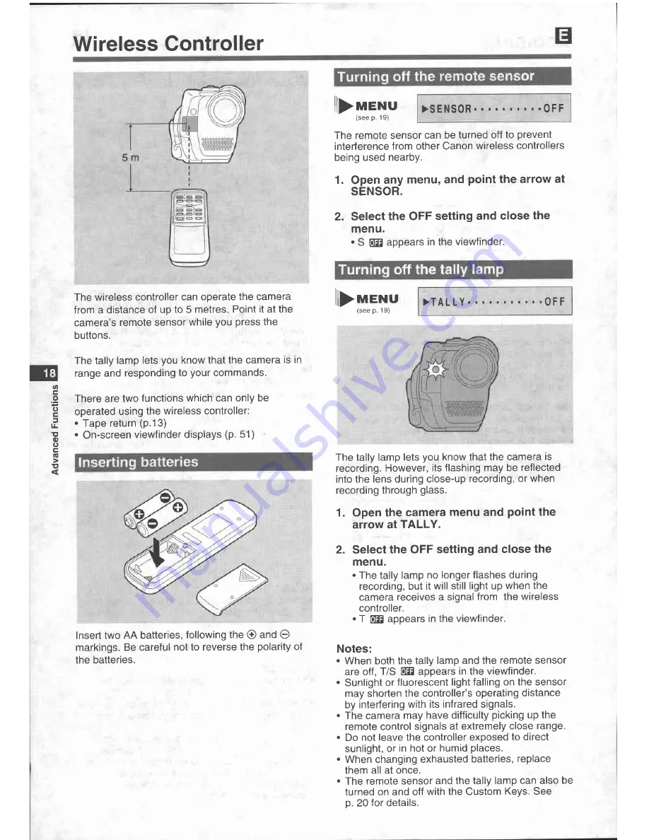 Canon UC X 15 Hi Instruction Manual Download Page 18