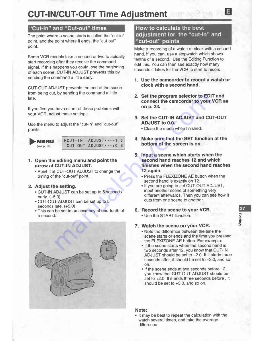 Canon UC X 15 Hi Instruction Manual Download Page 37