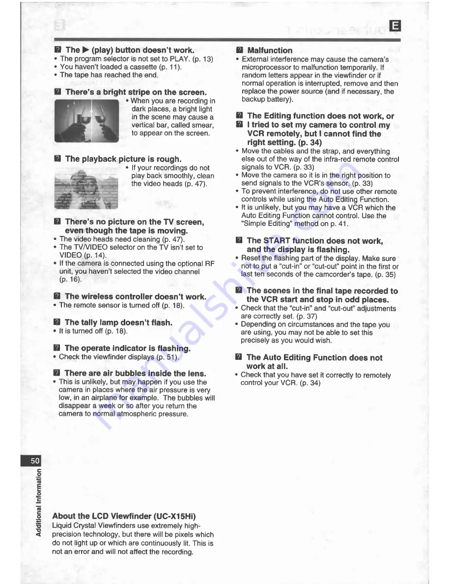 Canon UC X 15 Hi Instruction Manual Download Page 50