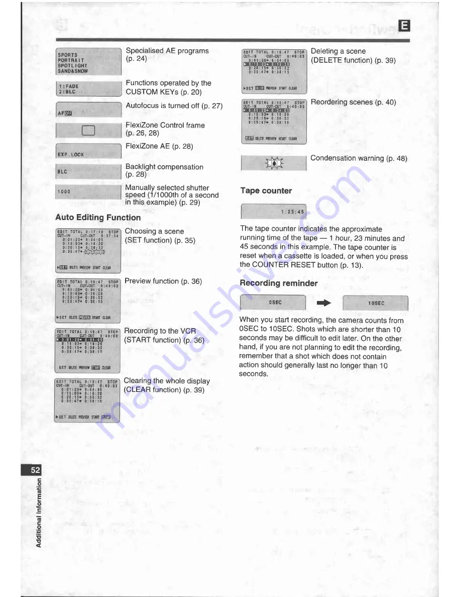 Canon UC X 15 Hi Instruction Manual Download Page 52