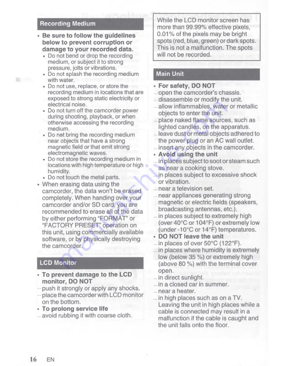 Canon VIXIA HF W11 Basic User'S Manual Download Page 16