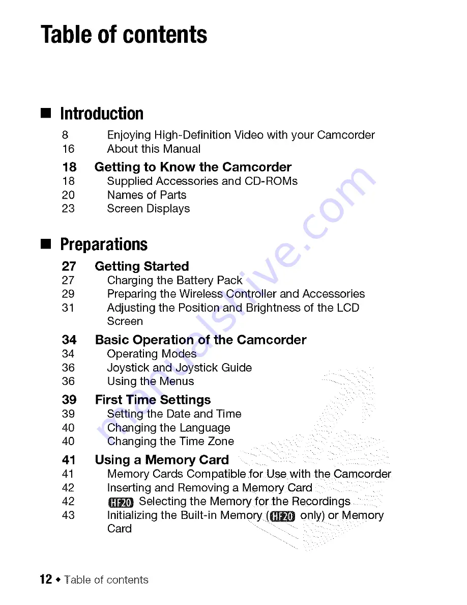 Canon VIXIA HF200 Instruction Manual Download Page 12