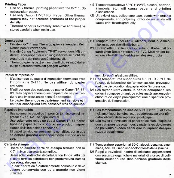 Canon X-711 Instructions Manual Download Page 7