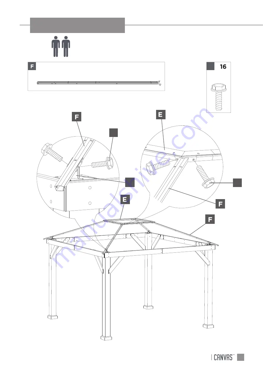 Canvas KINGSMERE 10' X 10' Assembly Instructions Manual Download Page 24