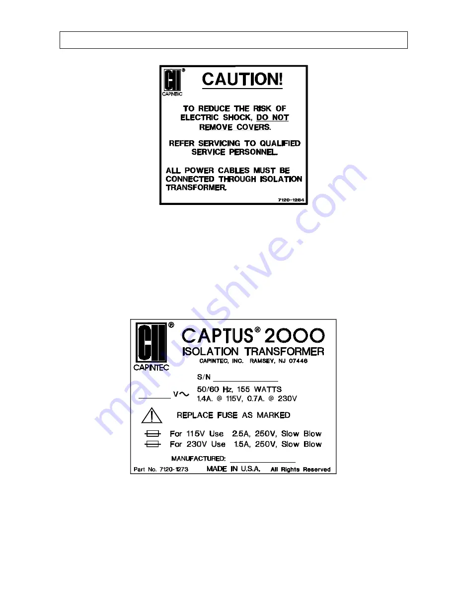 Capintec CAPTUS 2000 Owner'S Manual Download Page 13