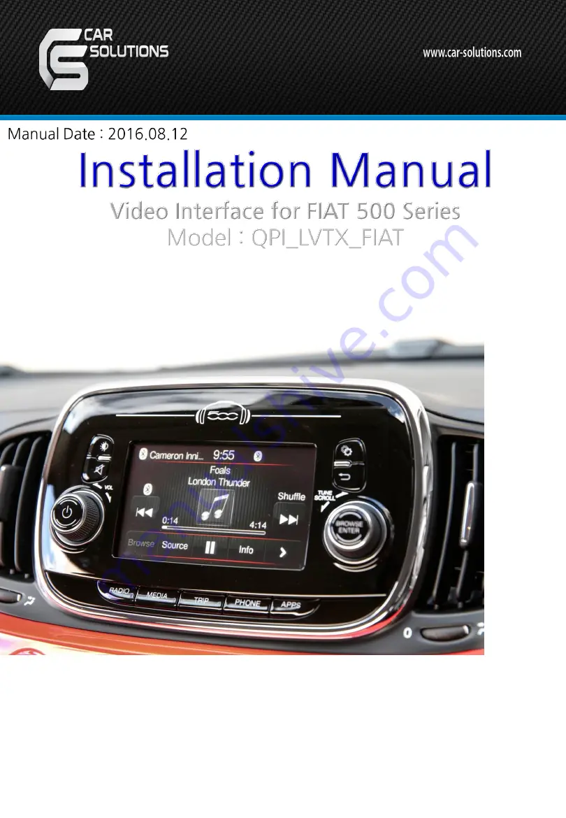 Car Solutions QPI LVTX FIAT Installation Manual Download Page 1