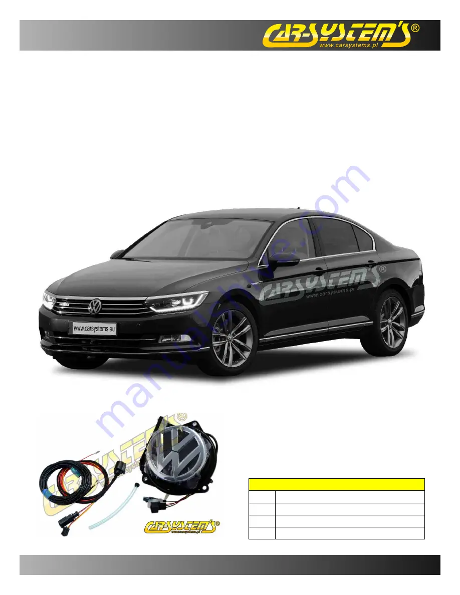 Car System's Rear-view camera Volkswagen Passat B8 Скачать руководство пользователя страница 1