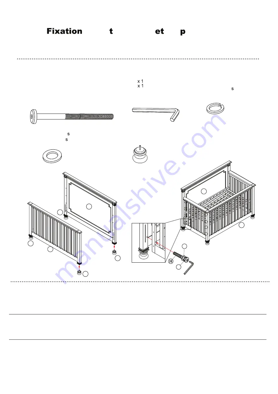 caramia furniture BELGIAN CONVERTIBLE CRIB Assembly Instructions Manual Download Page 7