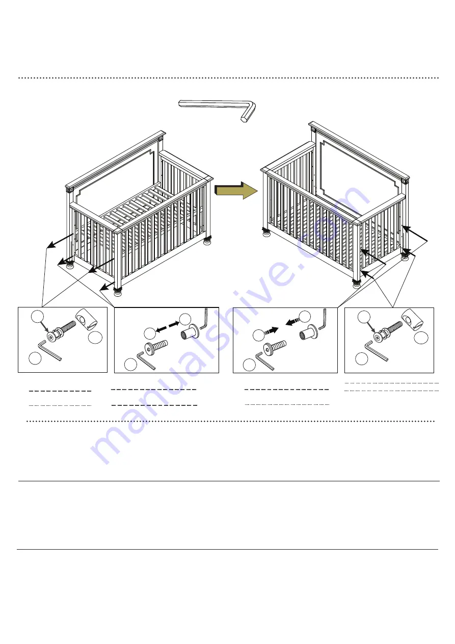 caramia furniture BELGIAN CONVERTIBLE CRIB Assembly Instructions Manual Download Page 8