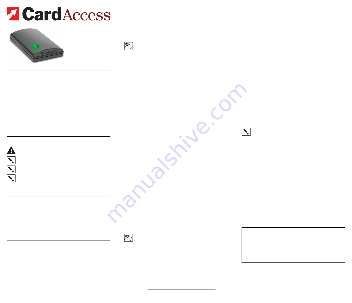 CardAccess Z2iR Series Скачать руководство пользователя страница 1