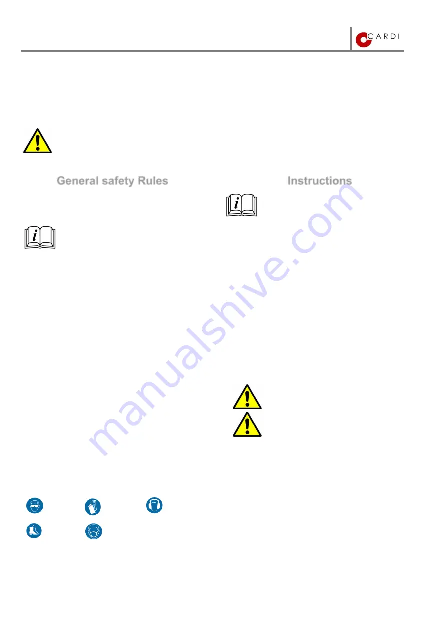 Cardi Diamond Pulse-Tech Safety And Users Manual Download Page 15