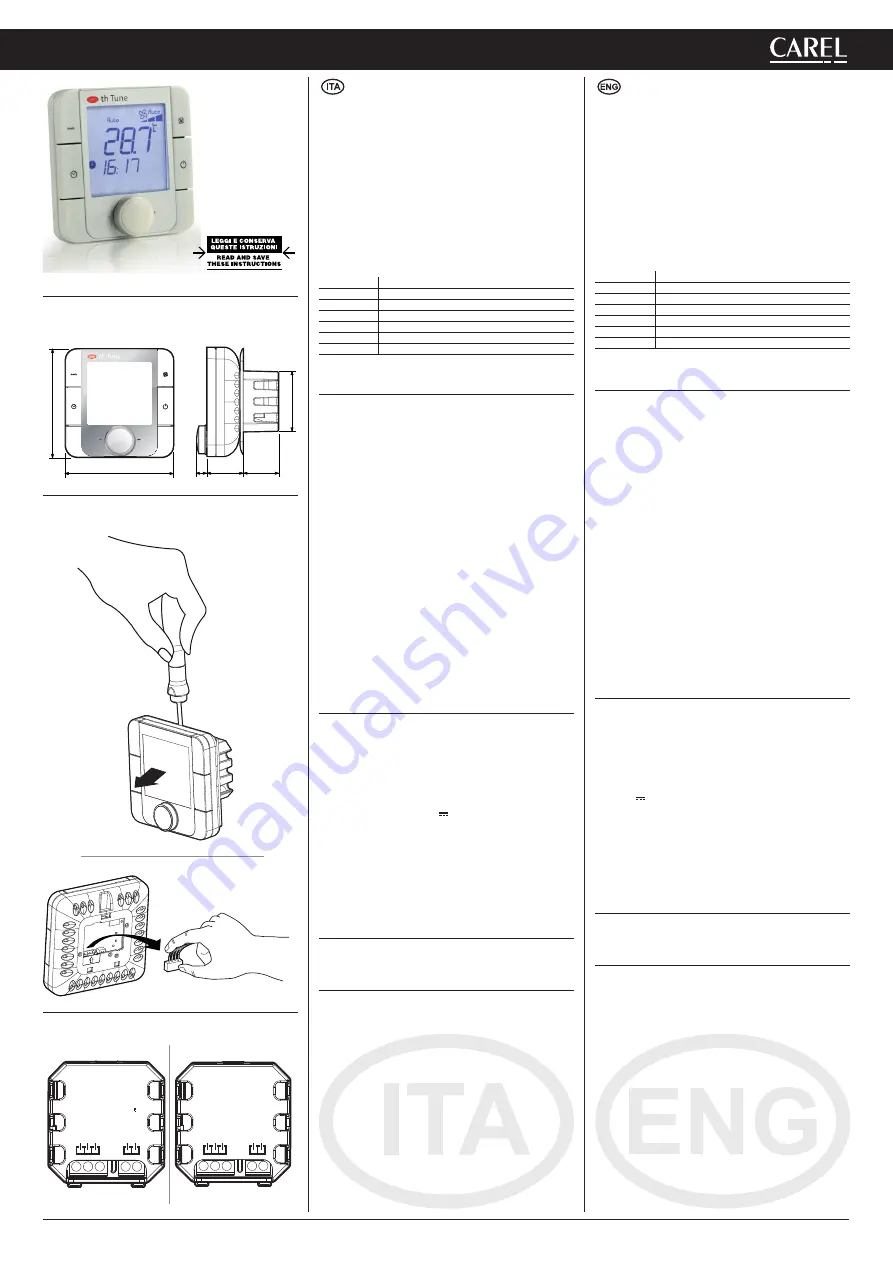 Carel AT th Tune Series Manual Download Page 1