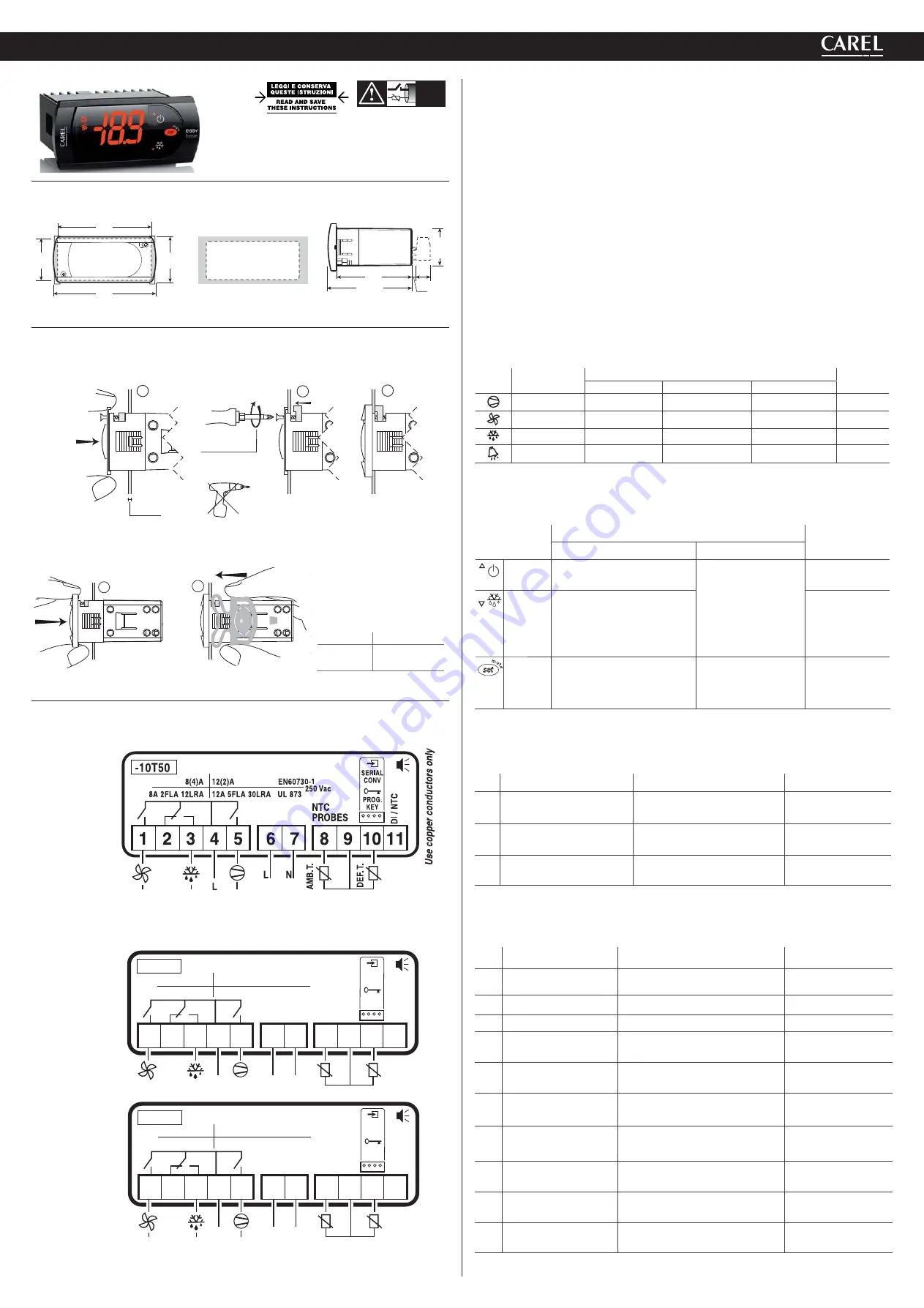 Carel EASY FREEZE PZD C0 Series Manual Download Page 1