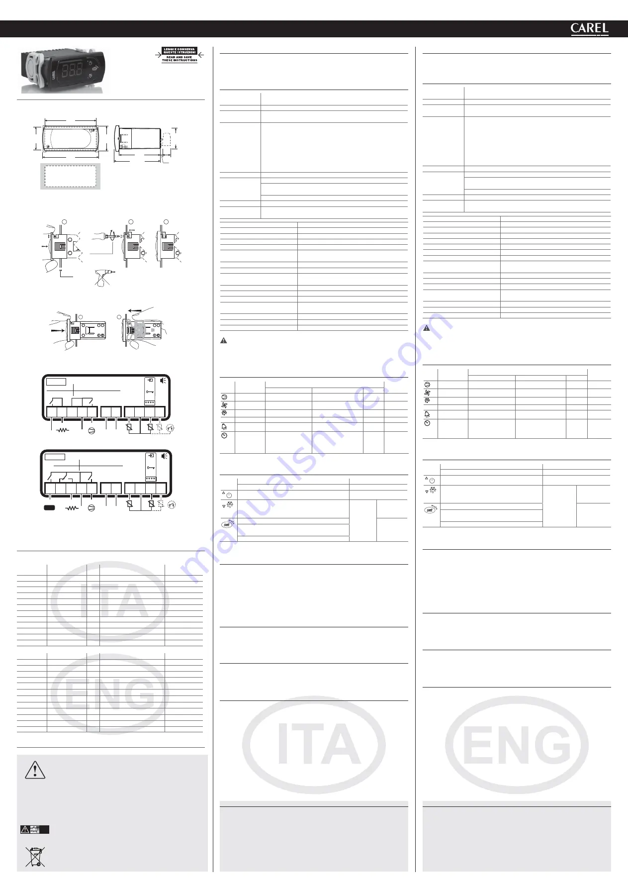 Carel PJS6 Quick Start Manual Download Page 1