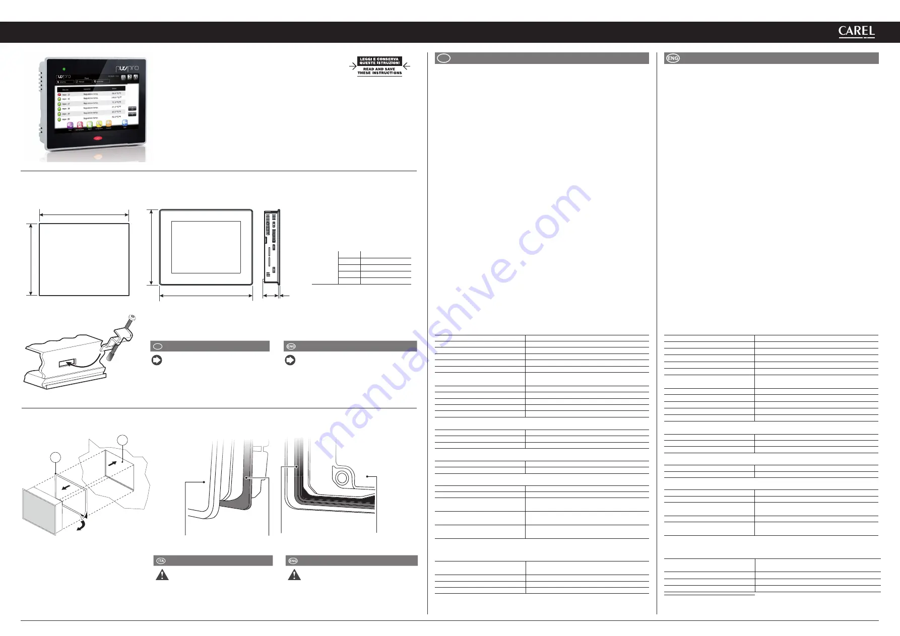 Carel PlantWatchPRO Assembly And Installation Download Page 1