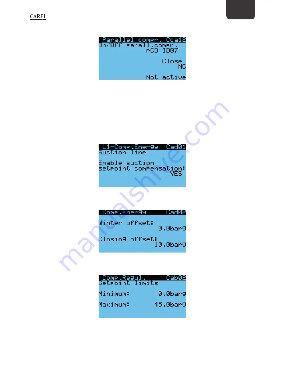 Carel pRack pR300T User Manual Download Page 27