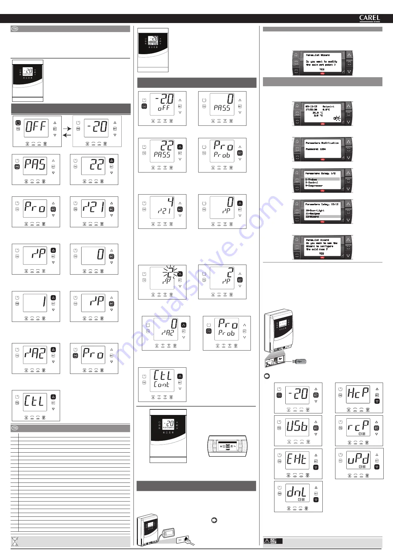 Carel WB000D series Quick Start Manual Download Page 1