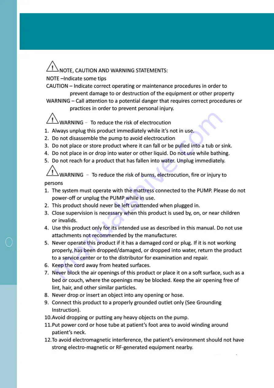 CARELIINE SAVVY 6200 Manual And User Manual Download Page 16