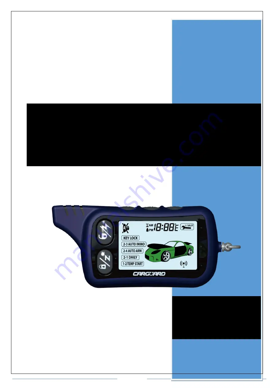 Carguard G 7050 User Manual Download Page 1