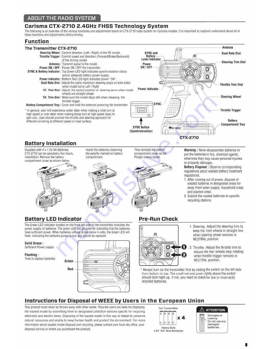 Carisma m40dt Instruction Manual Download Page 3