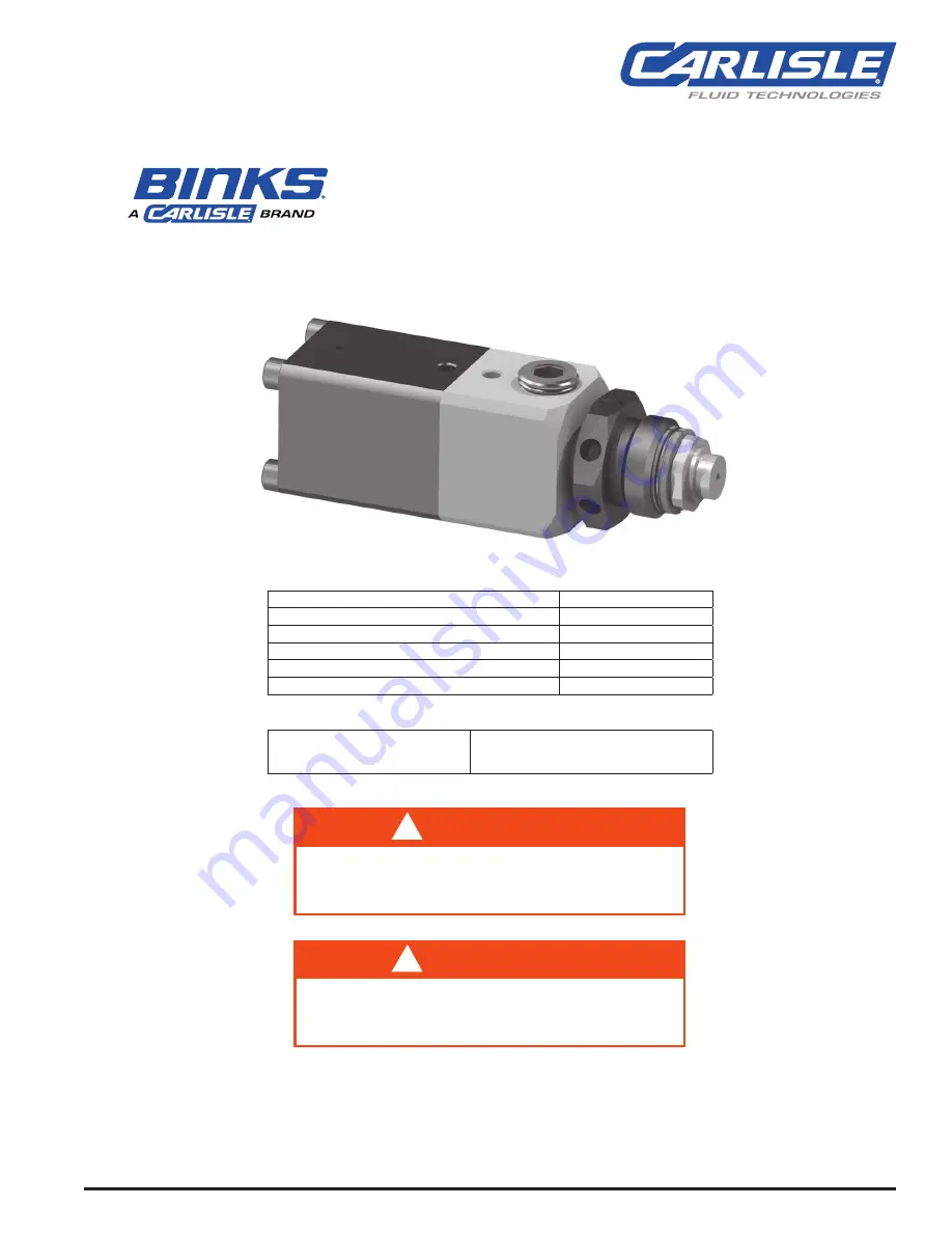 Carlisle BINKS 240-2012-AC Скачать руководство пользователя страница 1