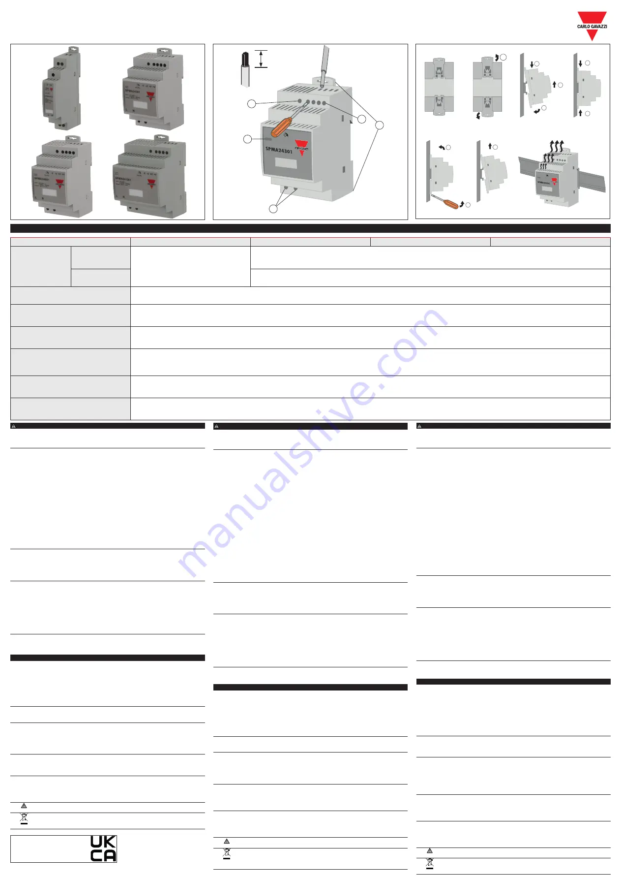 CARLO GAVAZZI SPMA 151 Series Скачать руководство пользователя страница 1