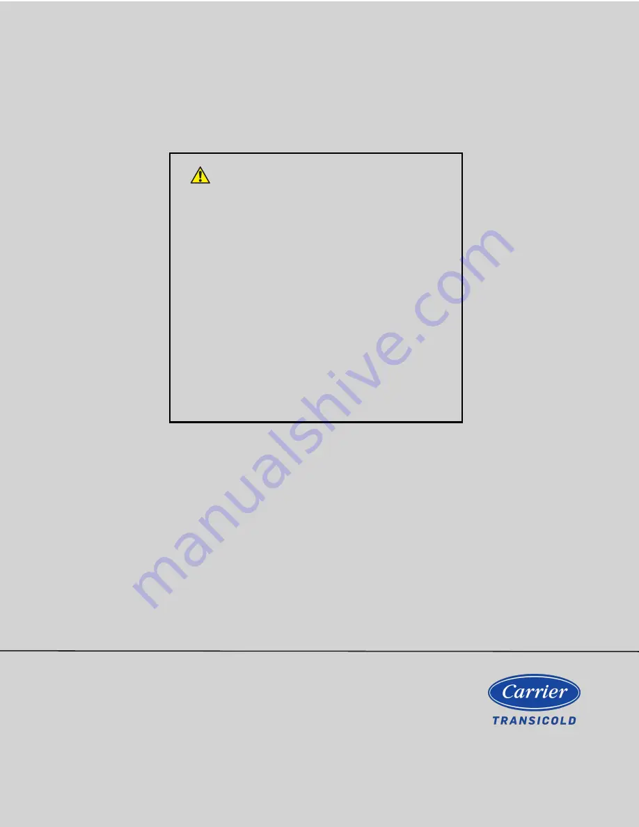 Carrier TRANSICOLD eSolutions Supra 550 Installation And Commissioning Manual Download Page 39