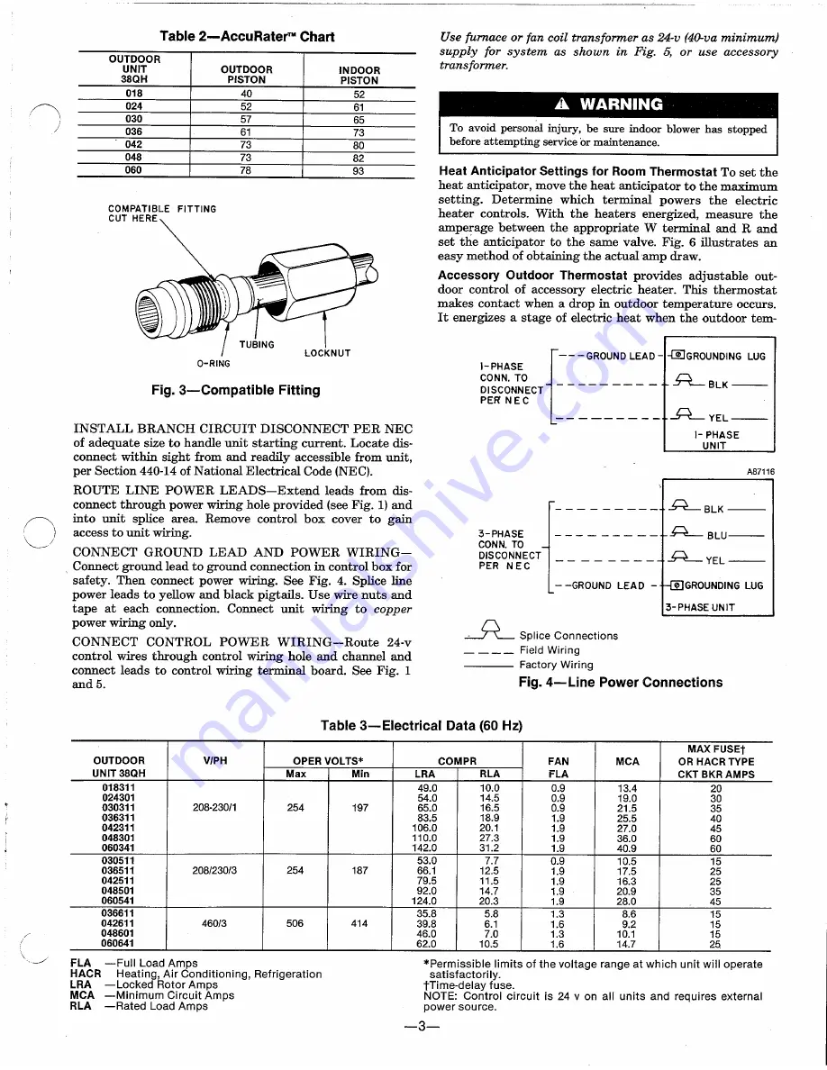 Carrier 38QH Installation And Start-Up Instructions Manual Download Page 3