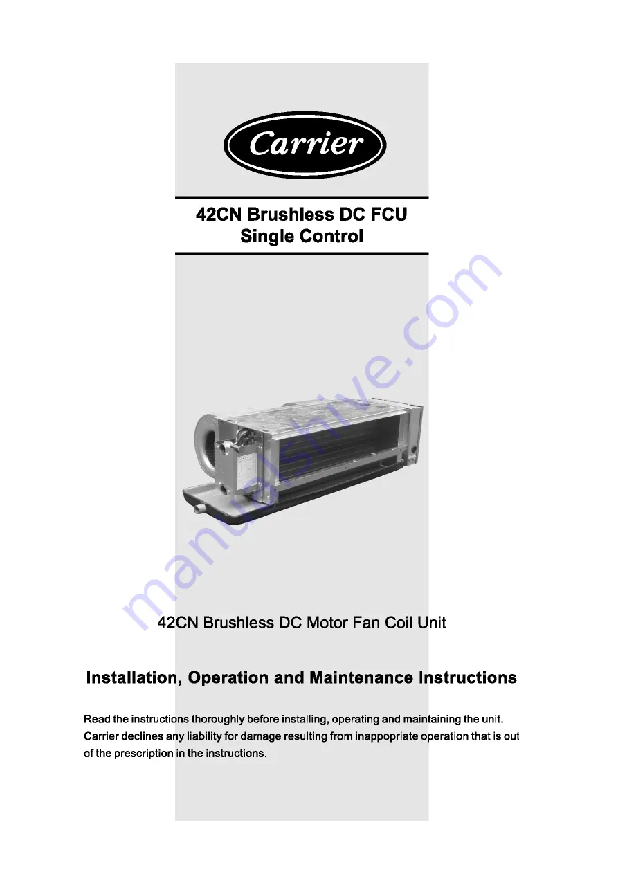 Carrier 42CN Installation, Operation And Maintenance Instructions Download Page 1