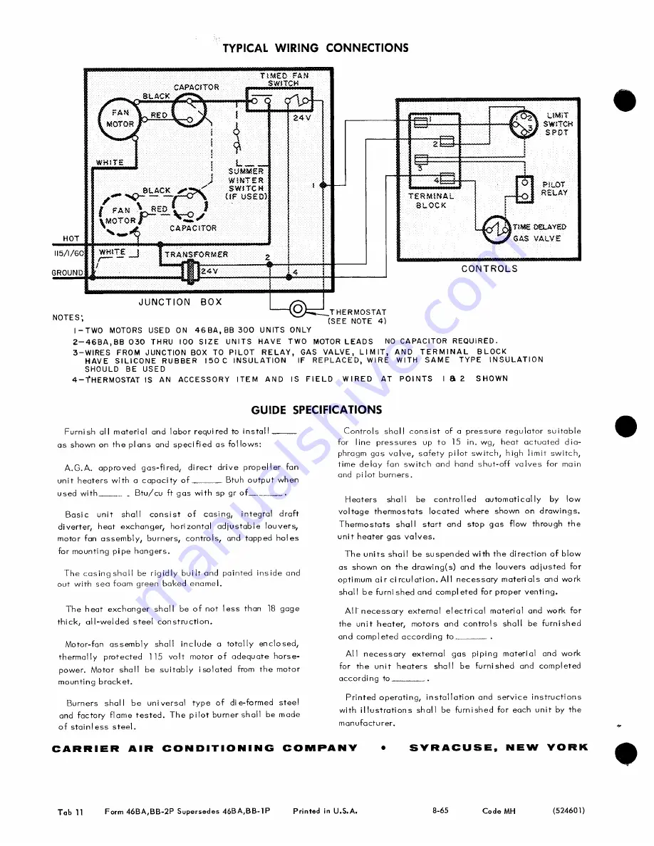 Carrier 46BA Quick Manual Download Page 4