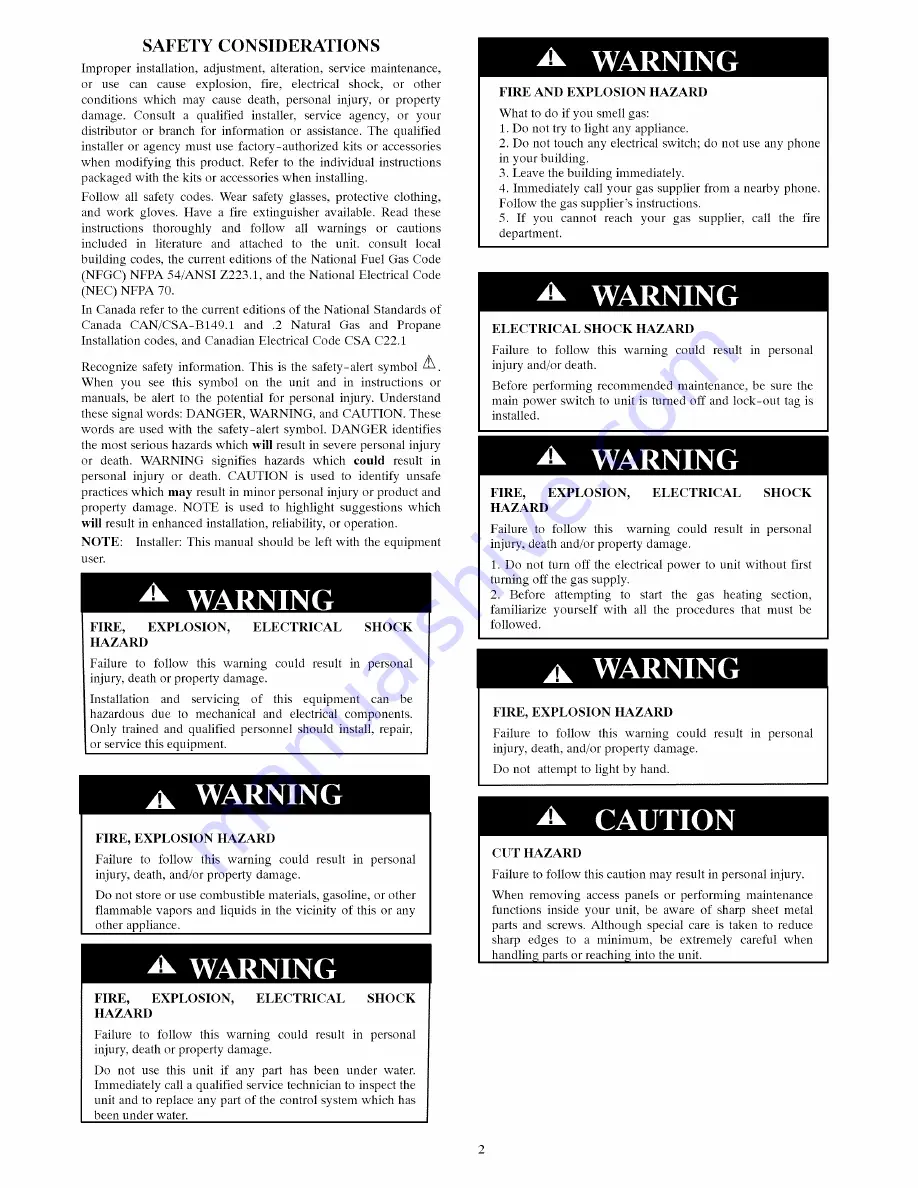 Carrier 48ES-A36 Owner'S Information Manual Download Page 2