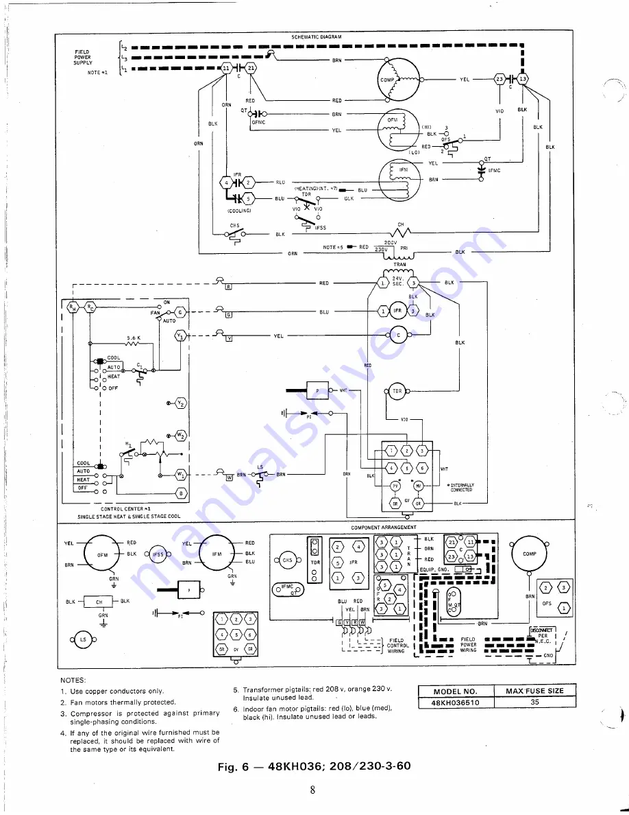 Carrier 48KH Wiring Diagrams Download Page 8