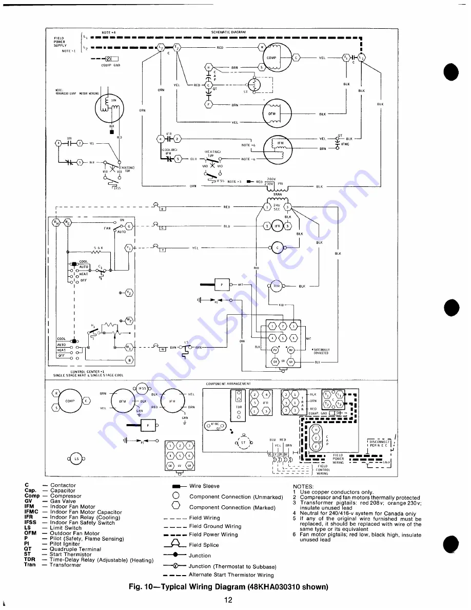 Carrier 48KHA Installation, Start-Up And Service Instructions Manual Download Page 12