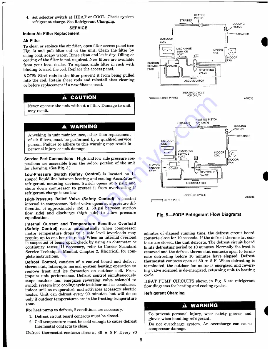 Carrier 50CP Installation, Start-Up And Service Instructions Manual Download Page 6