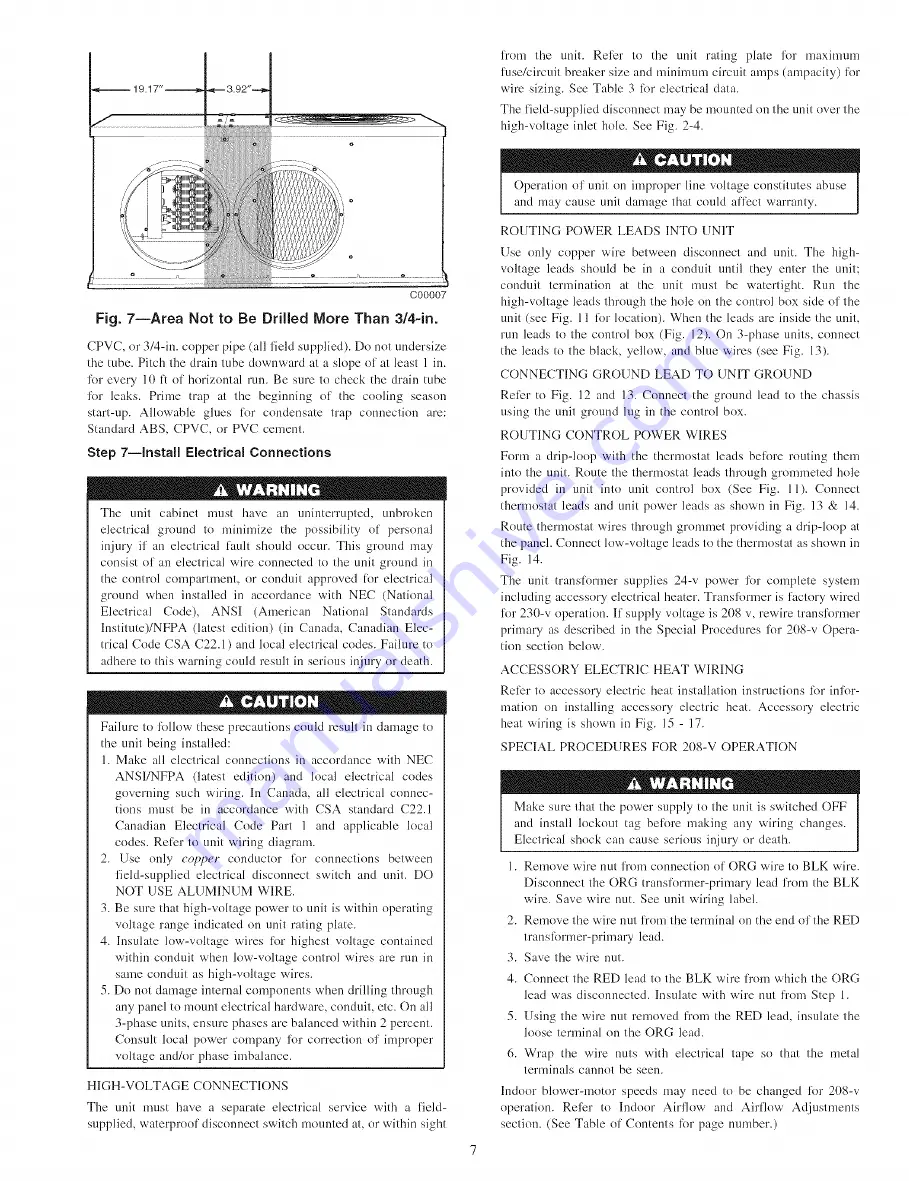 Carrier 50ZH030 Installation, Start-Up And Service Instructions Manual Download Page 7