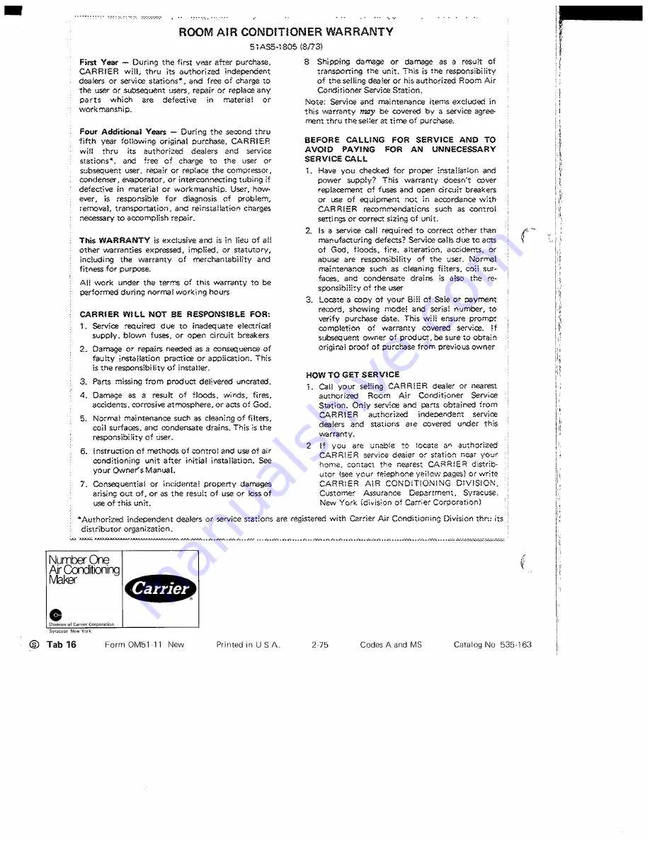 Carrier 51HK Manual Download Page 6