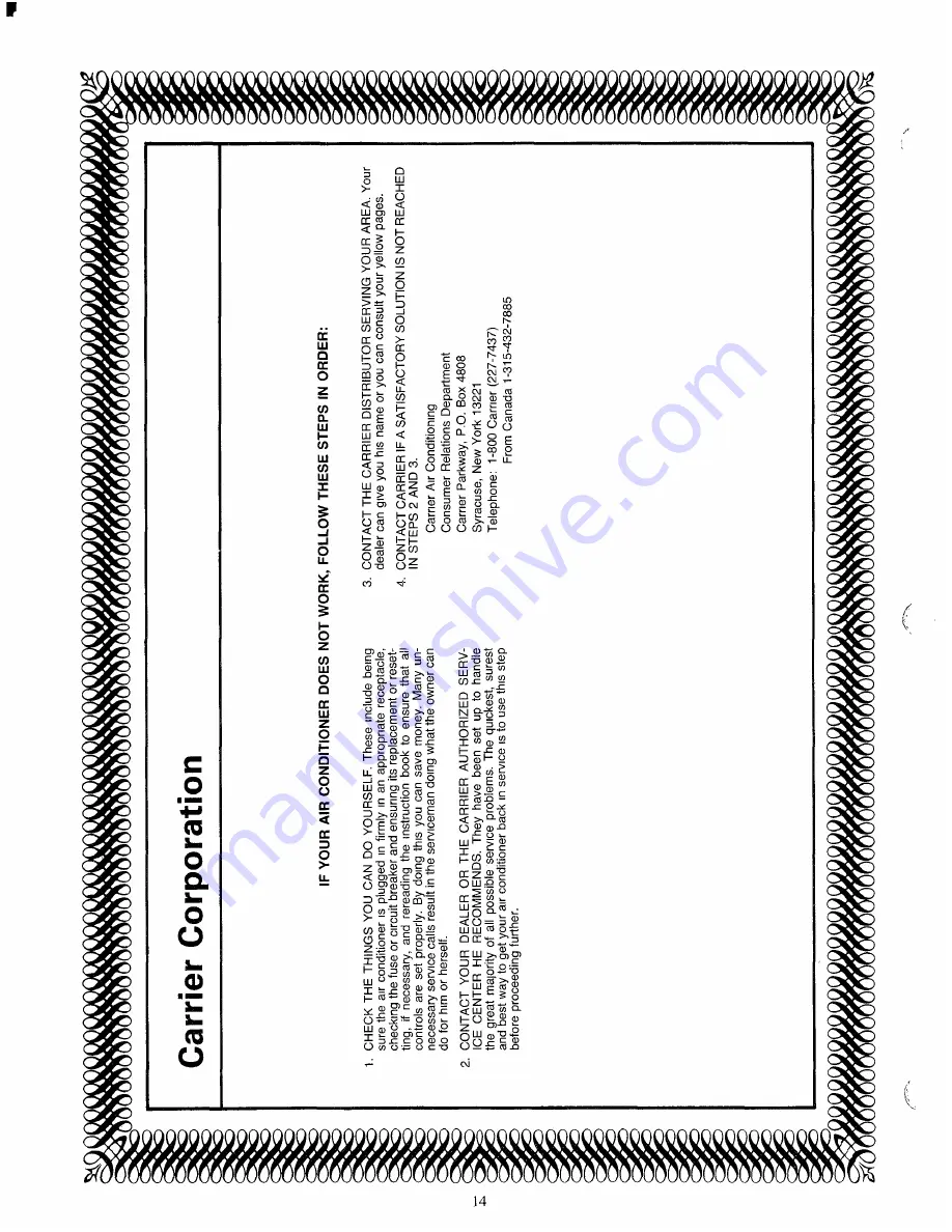 Carrier 52E Installation, Operating And Maintenance Instructions Download Page 14