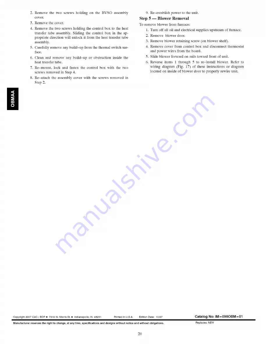 Carrier OBMAAB Installation Instructions Manual Download Page 20