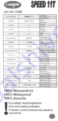 Carson SPEED 11T Operating Instructions Download Page 1