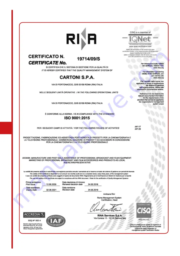 Cartoni Focus 8 User Manual/Maintenance Download Page 2