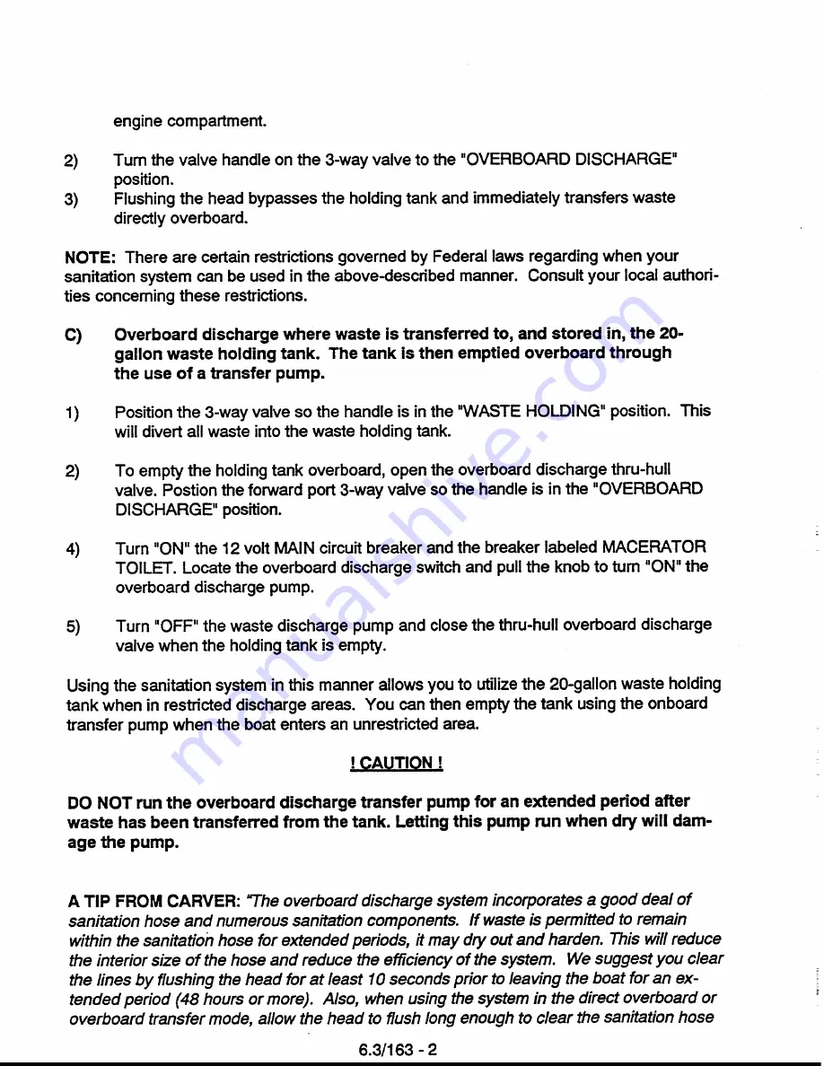 Carver 320 Voyager 1997 Owner'S Manual Download Page 164