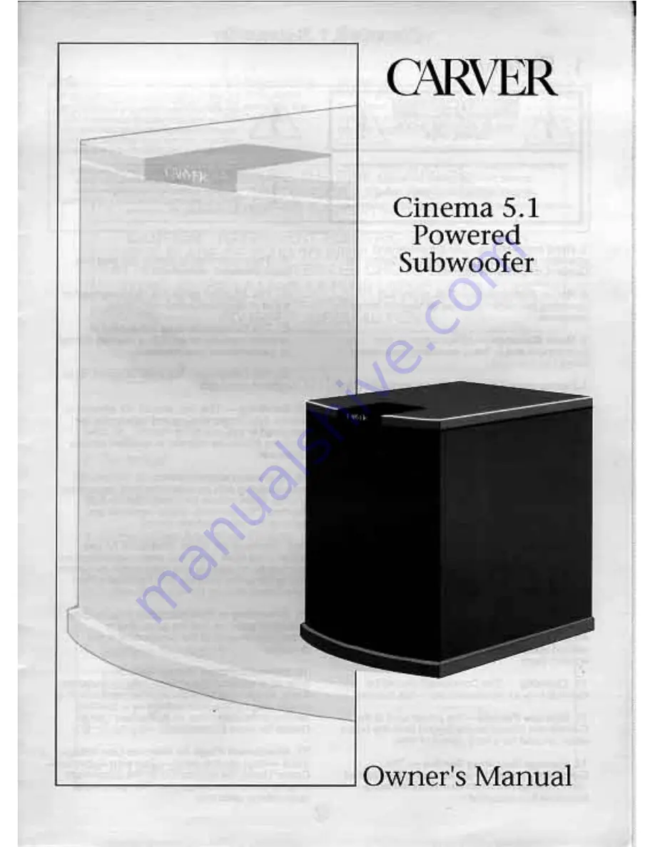 Carver Cinema 5.1 Owner'S Manual Download Page 1