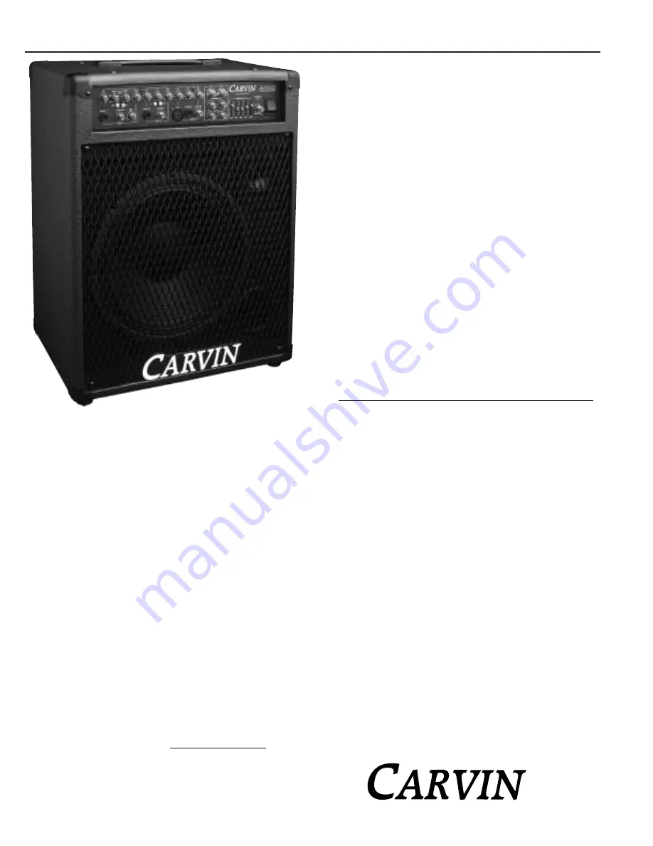 CARVIN AG100D2003 Operating Manual Download Page 1