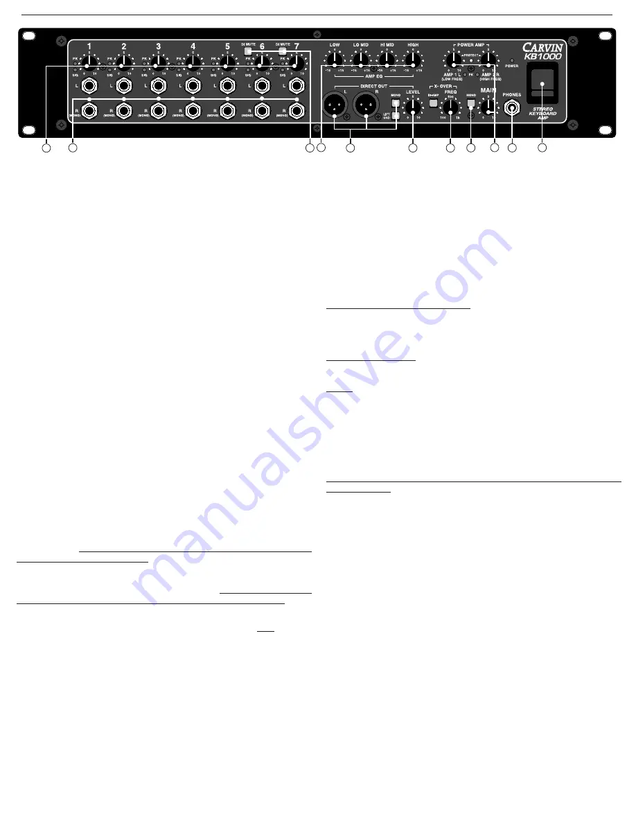 CARVIN KB1000 Manual Download Page 2