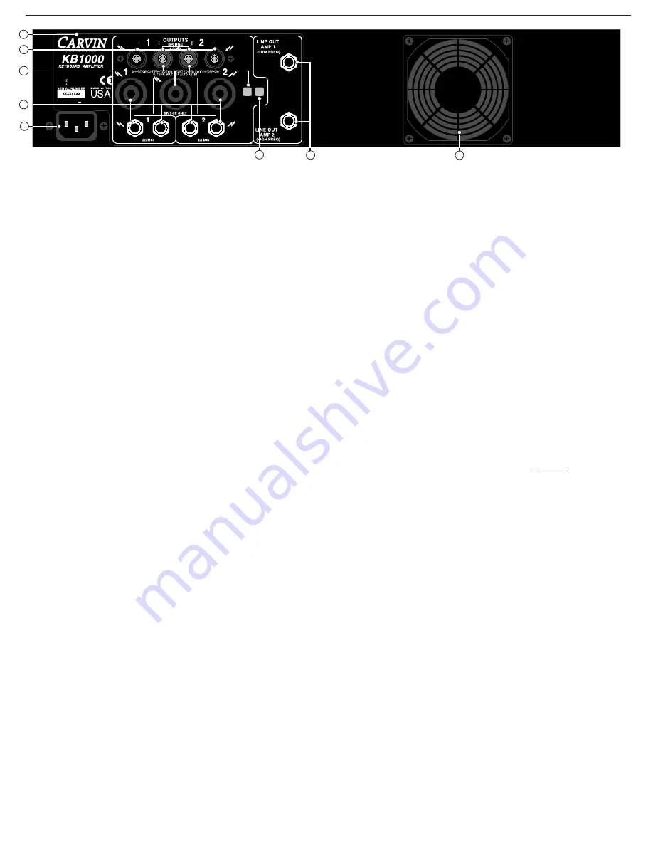 CARVIN KB1000 Manual Download Page 3