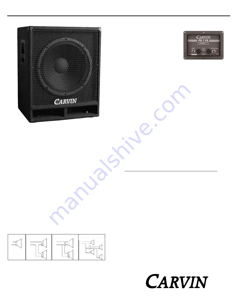 CARVIN RL118 Instructions Download Page 1