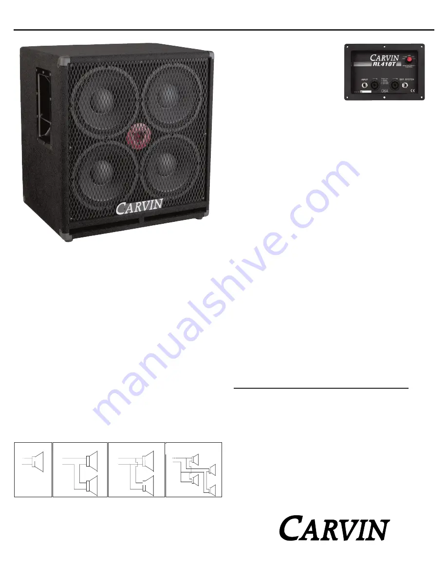 CARVIN RL410T Instructions Download Page 1