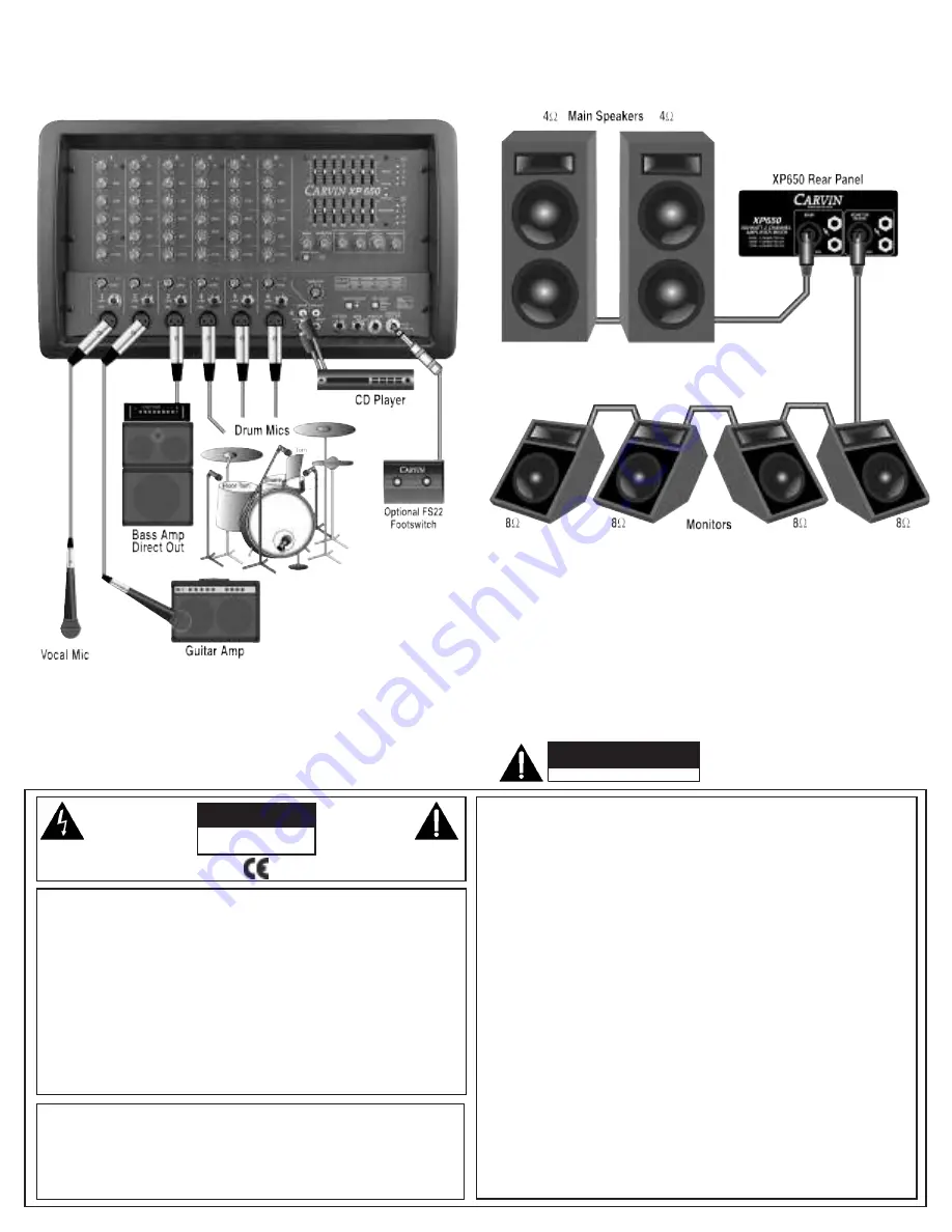 CARVIN XP650 Operating Manual Download Page 4